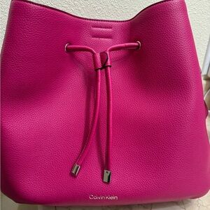 Calvin Klein bright pink nearly new handbag shoulder strap included